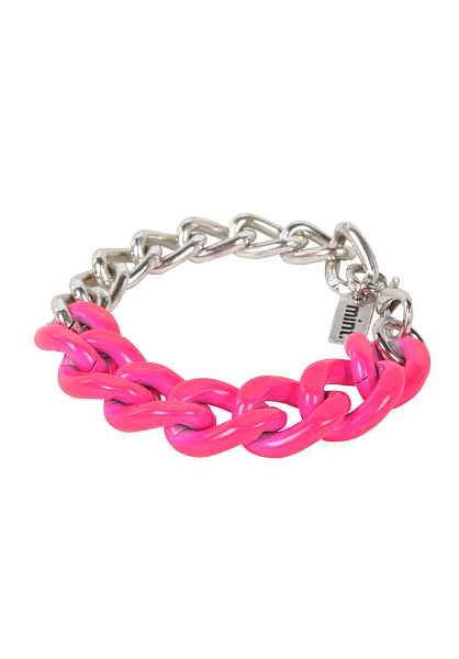 Mint Neon Chain Argento Moda Necklace - Rosa Donna Moda Necklace (Z5838)
